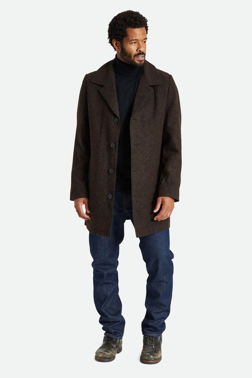 Drak Brown Brixton Union Trench Men's Jackets | 754319OMN