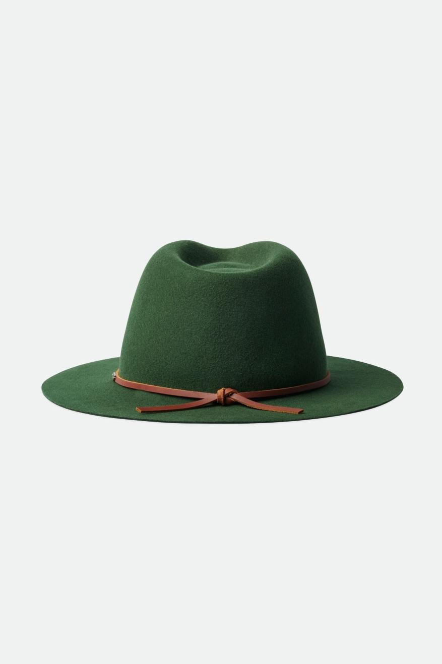 Green Brixton Wesley Packable Fedora Women's Fedoras | 654180FWA