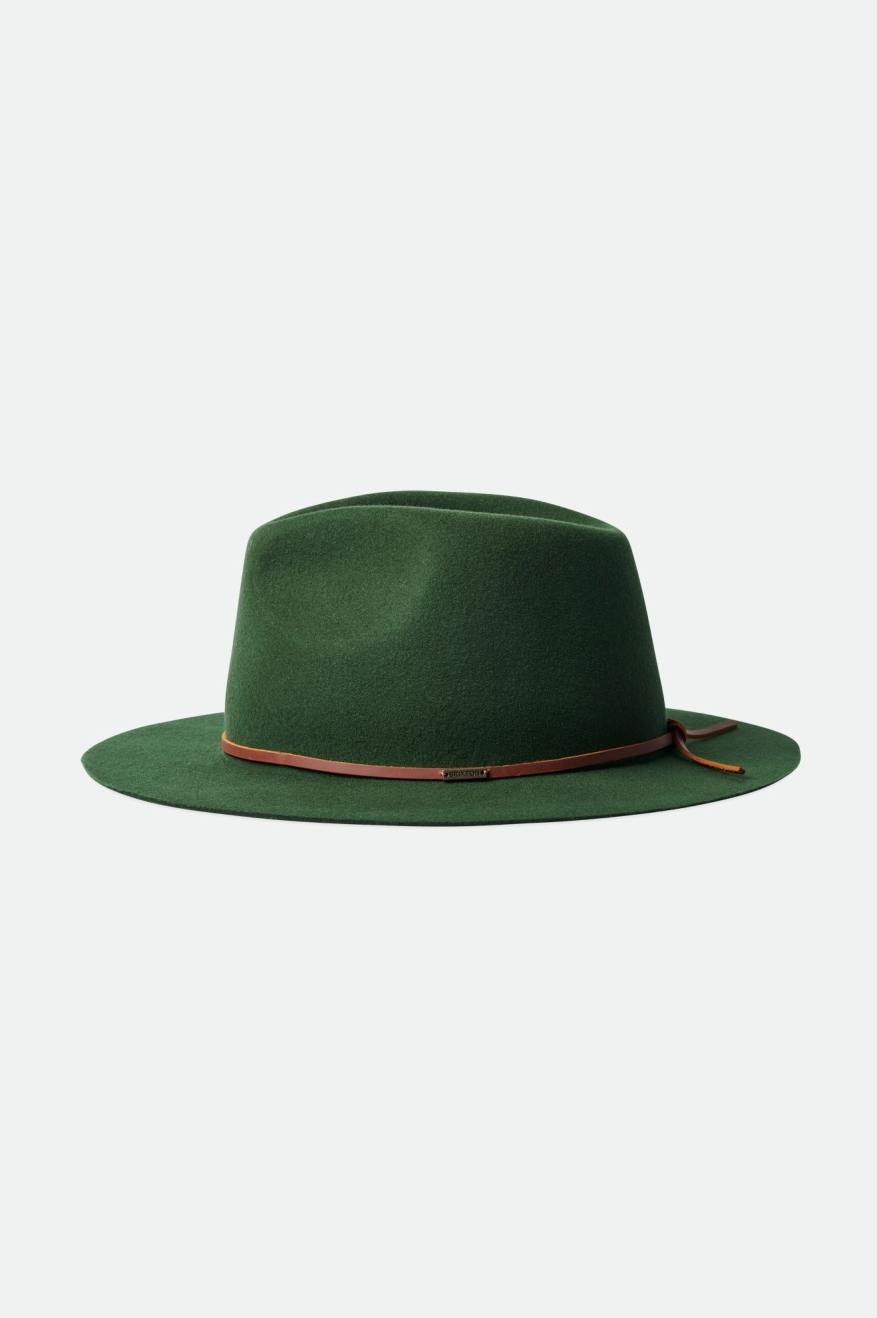 Green Brixton Wesley Packable Men's Fedoras | 423891TSK