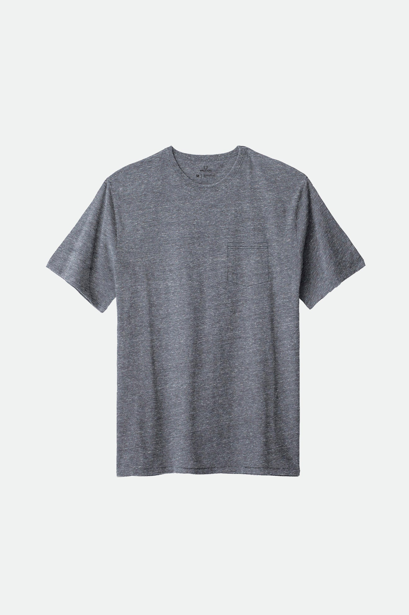 Grey Brixton Basic S/S Pocket Men's Tops | 504673VCW