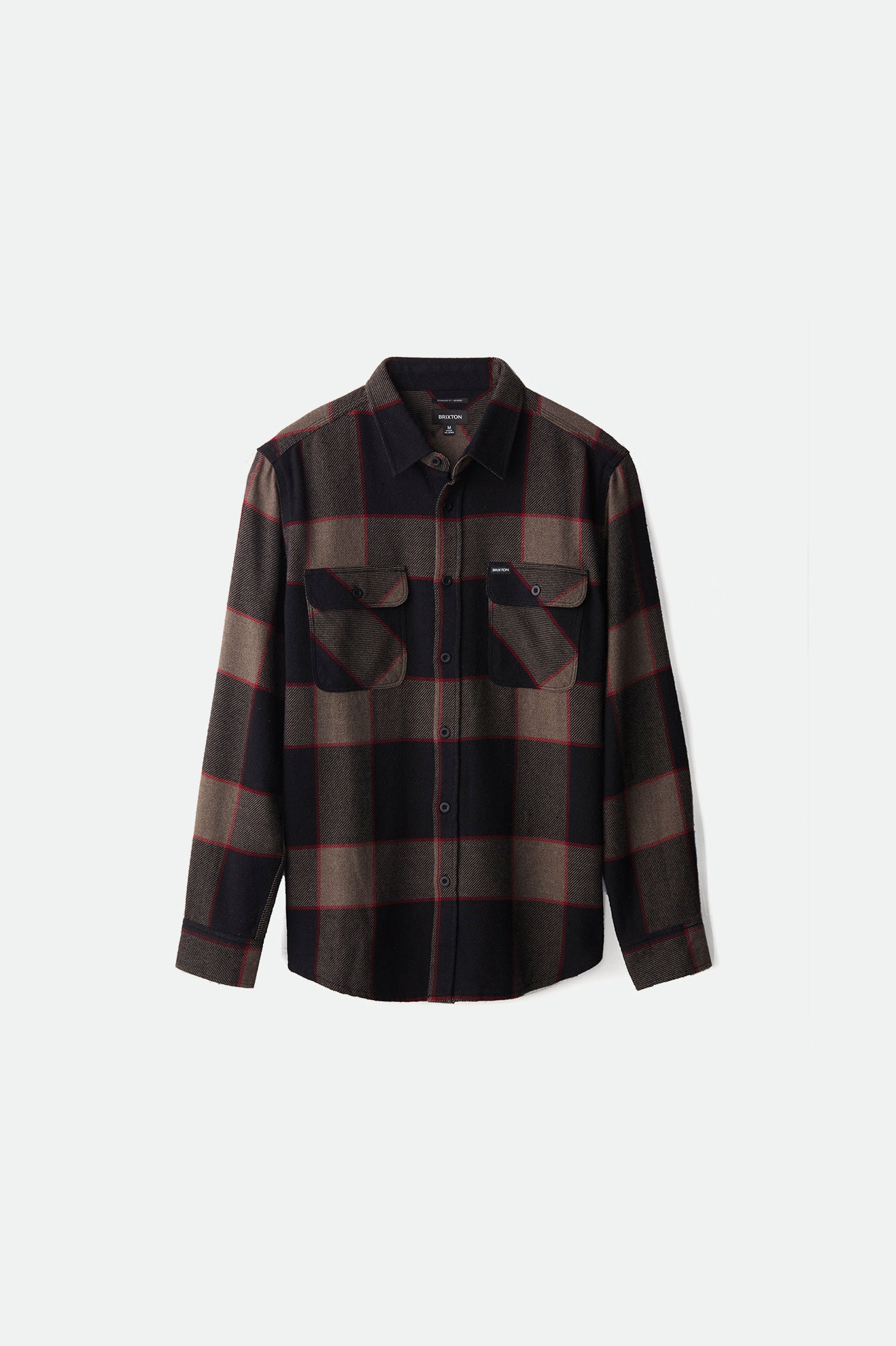 Grey Brixton Bowery L/S Men's Flannels | 693240LNP