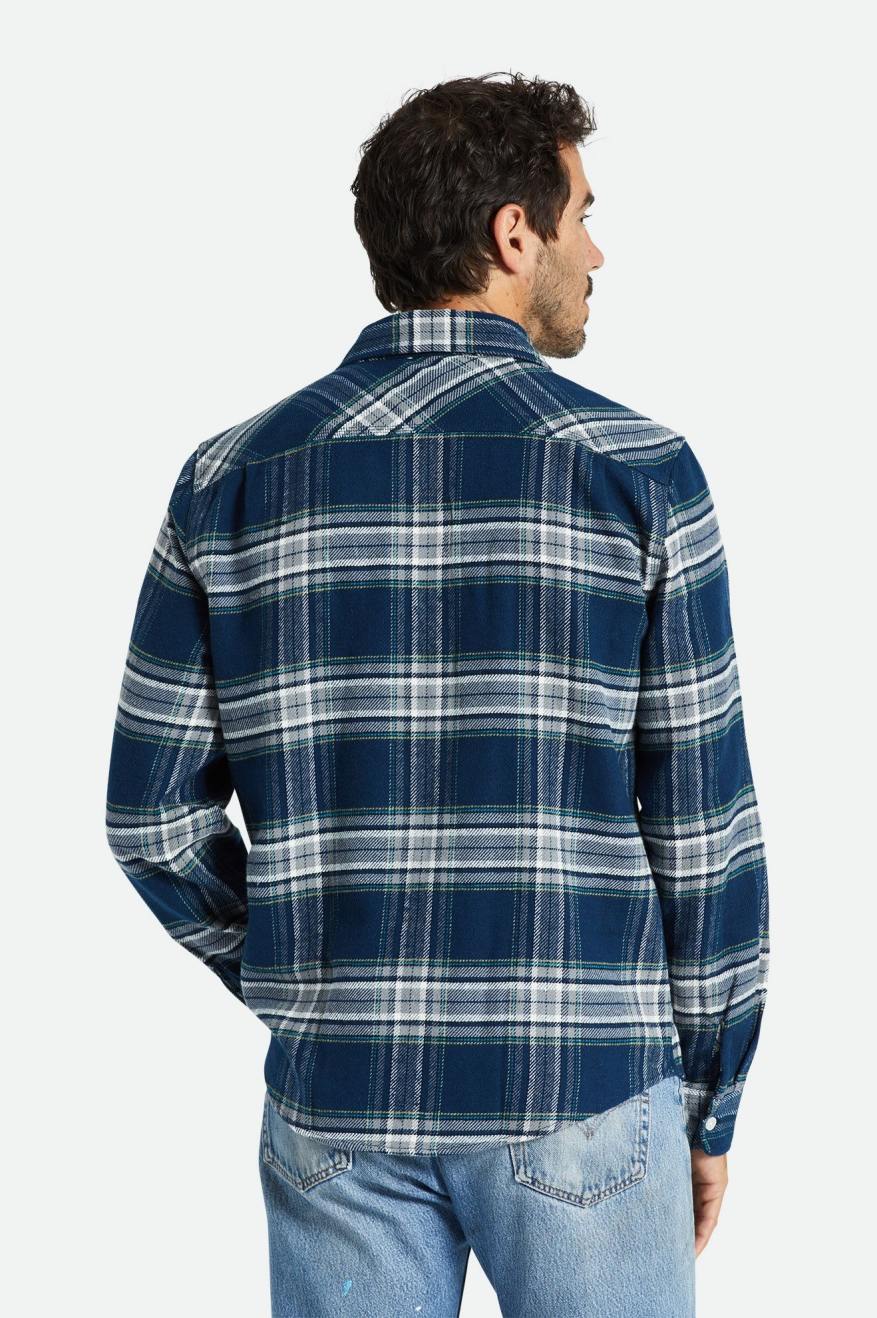 Grey Brixton Bowery L/S Men's Flannels | 793416LPQ