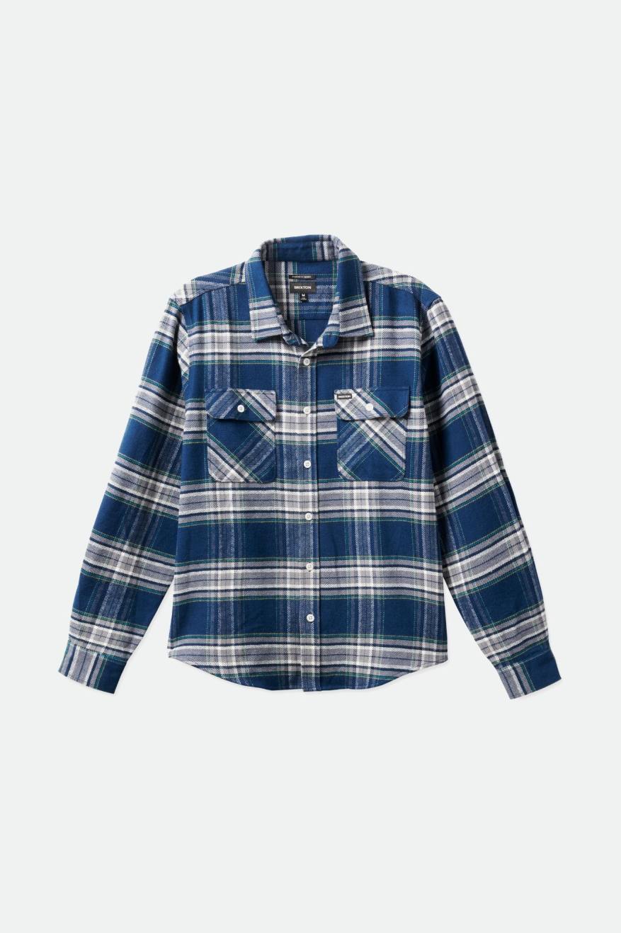 Grey Brixton Bowery L/S Men's Flannels | 793416LPQ