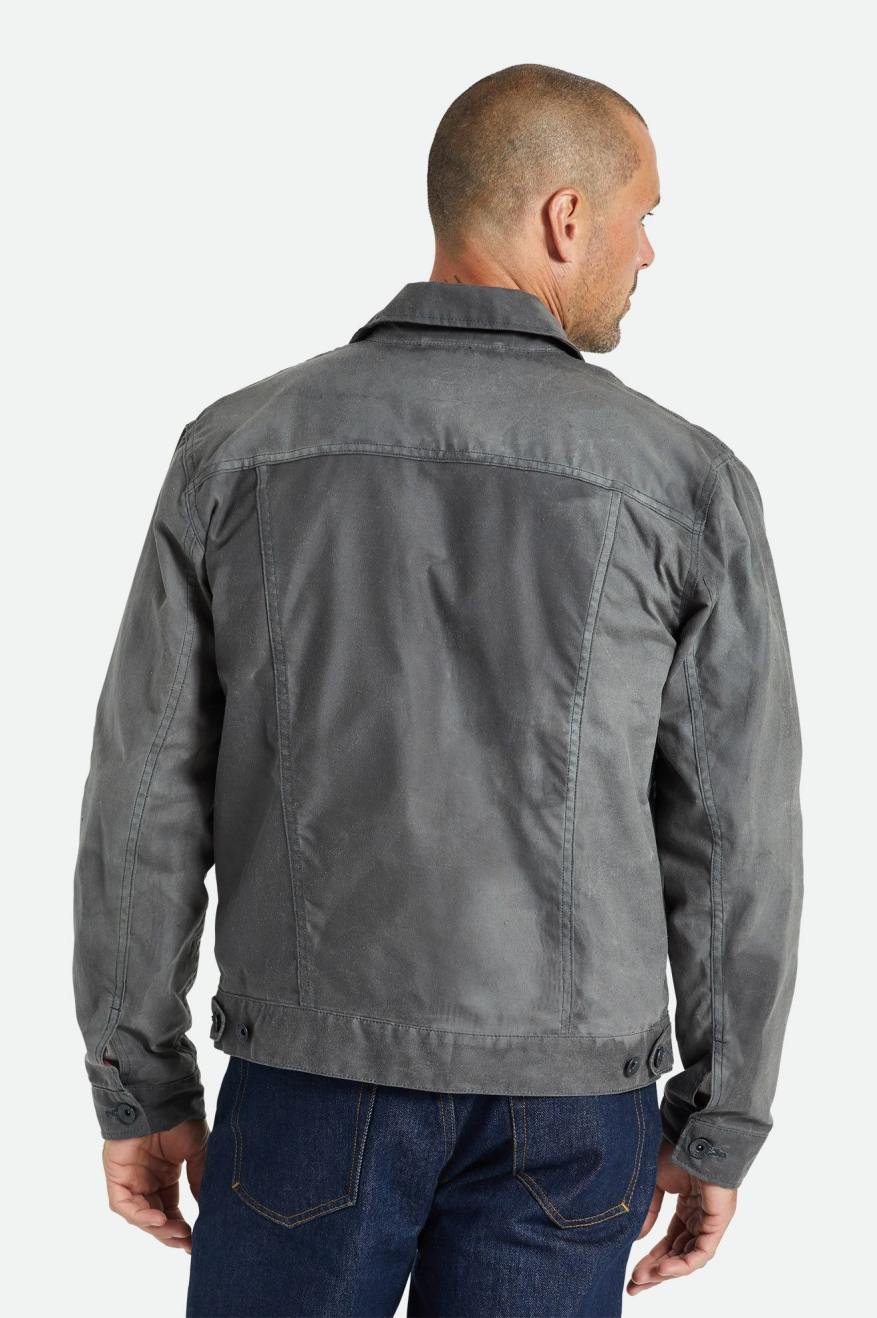 Grey Brixton Cable Reserve Waxed Canvas Trucker Men's Jackets | 598206RQA