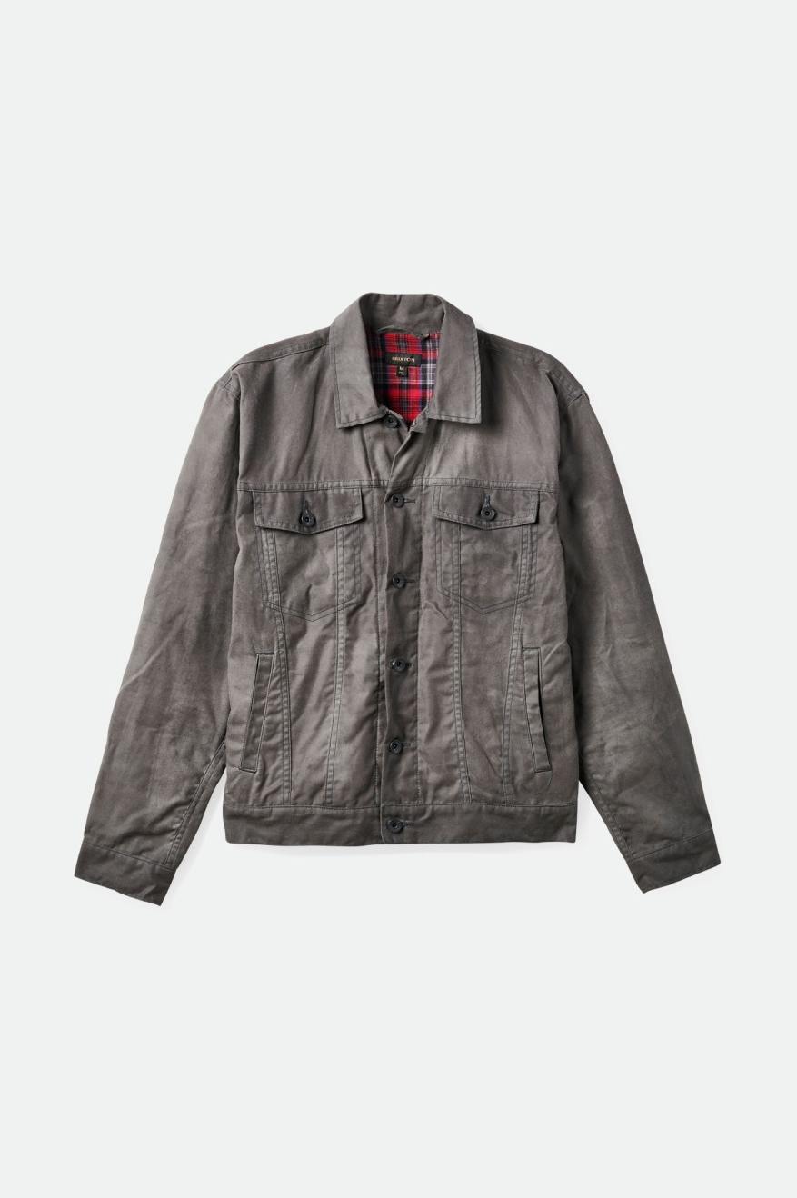 Grey Brixton Cable Reserve Waxed Canvas Trucker Men's Jackets | 598206RQA