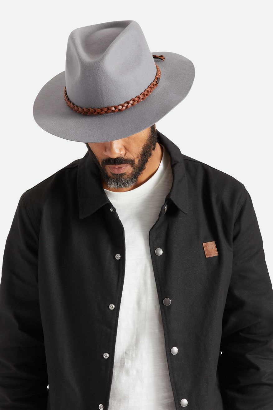 Grey Brixton Messer Western Men's Fedoras | 326894NKP