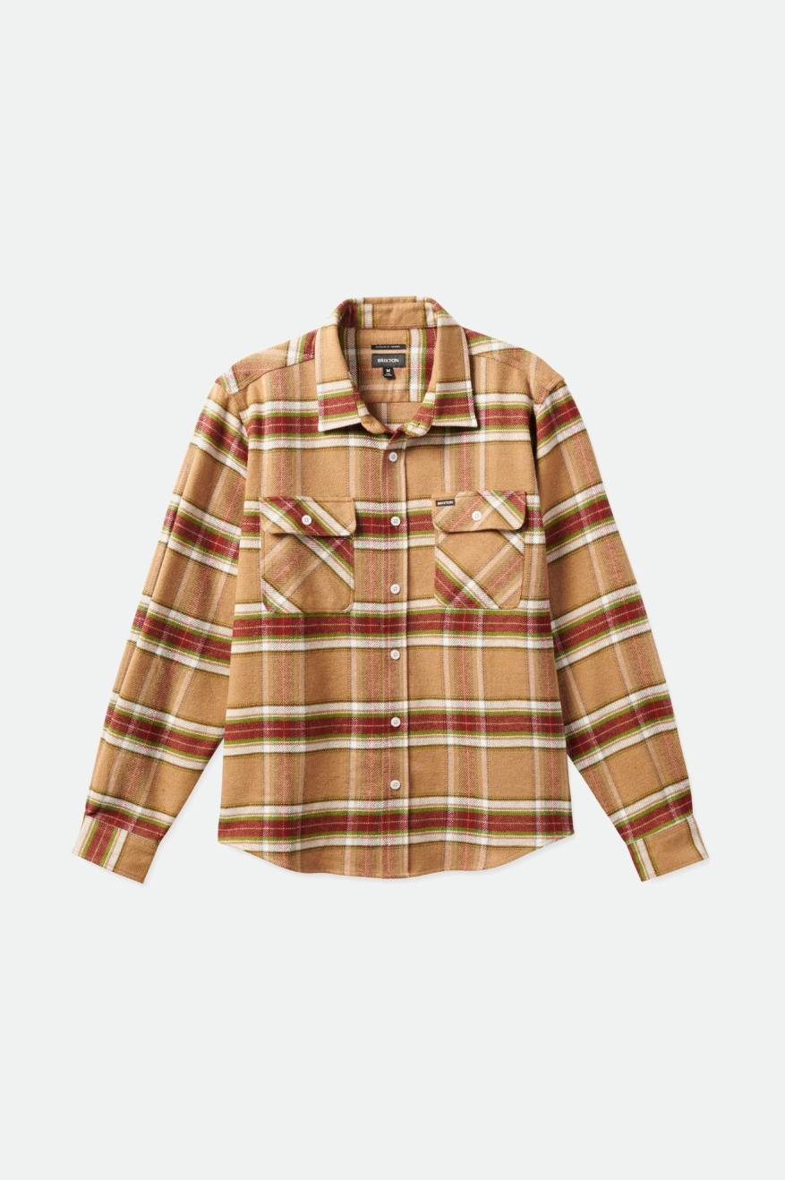 Light Brown Brixton Bowery L/S Men's Flannels | 921875YSX