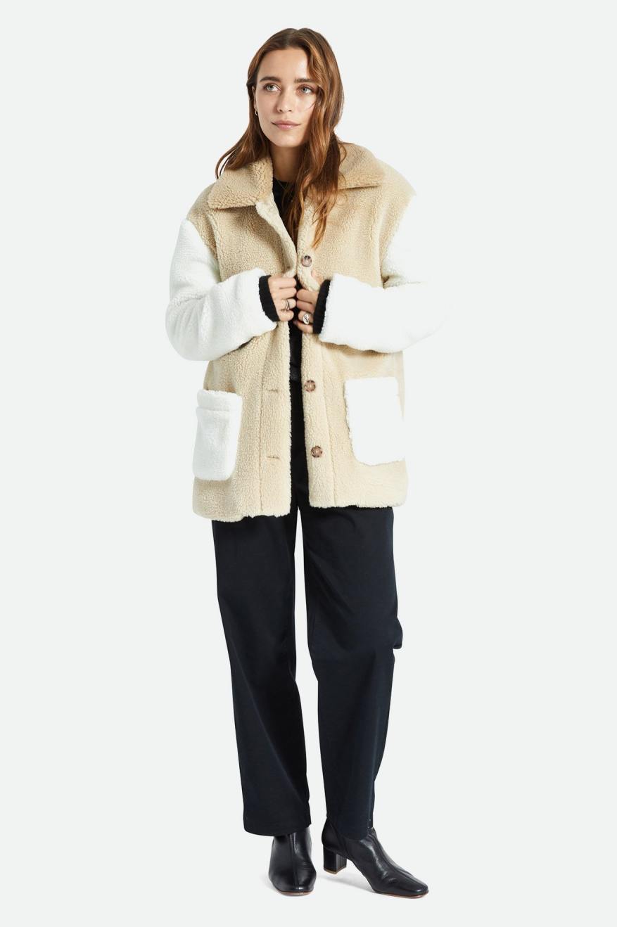 Light Yellow Brixton Bern Sherpa Women's Jackets | 517624VDS