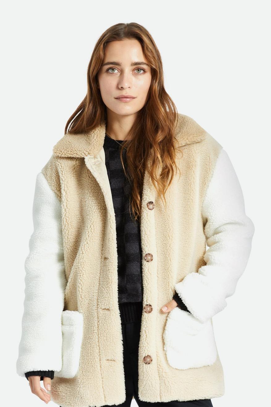 Light Yellow Brixton Bern Sherpa Women's Jackets | 517624VDS