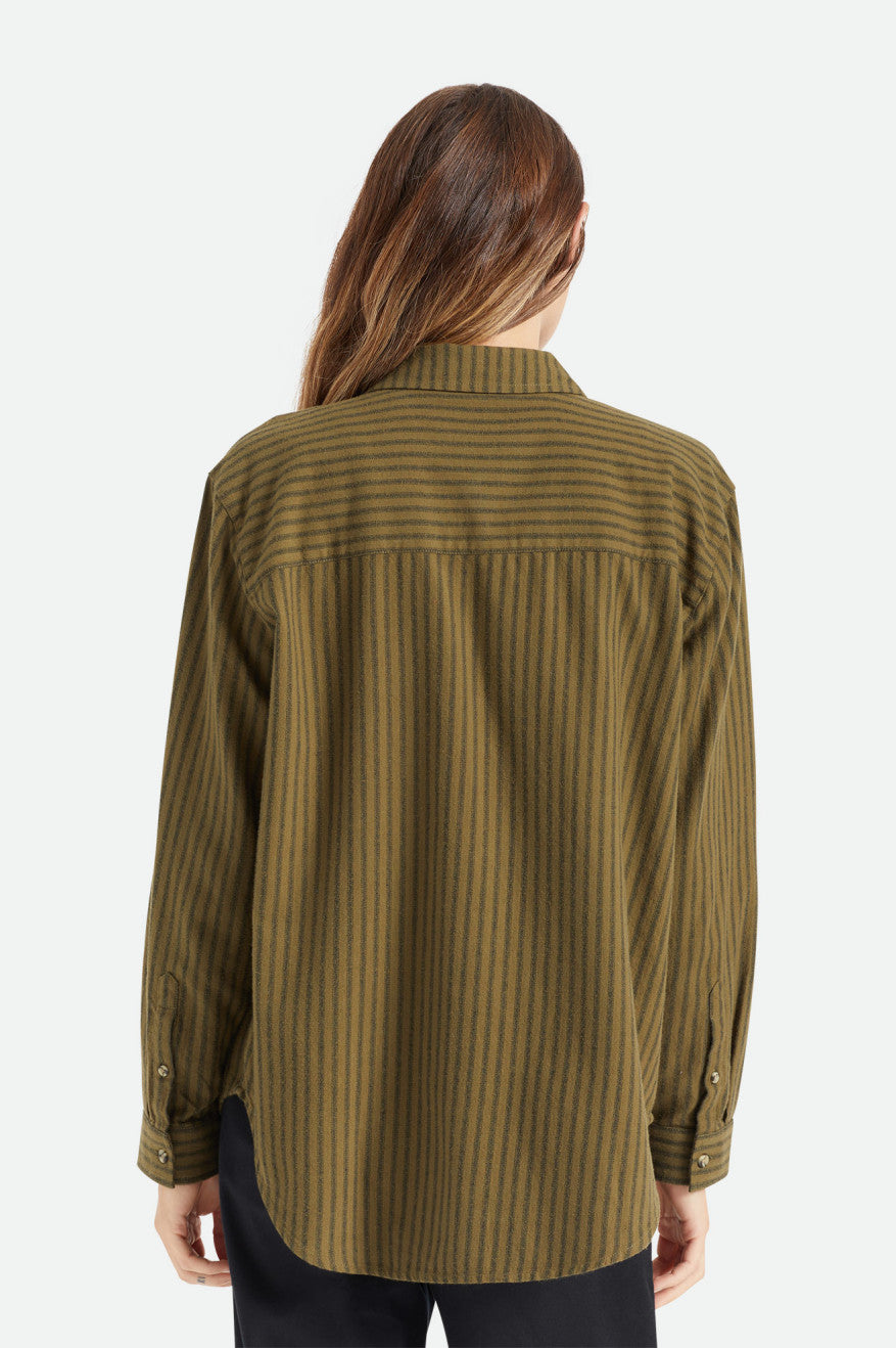 Olive Brixton Bowery Boyfriend L/S Women's Tops | 209457BTX