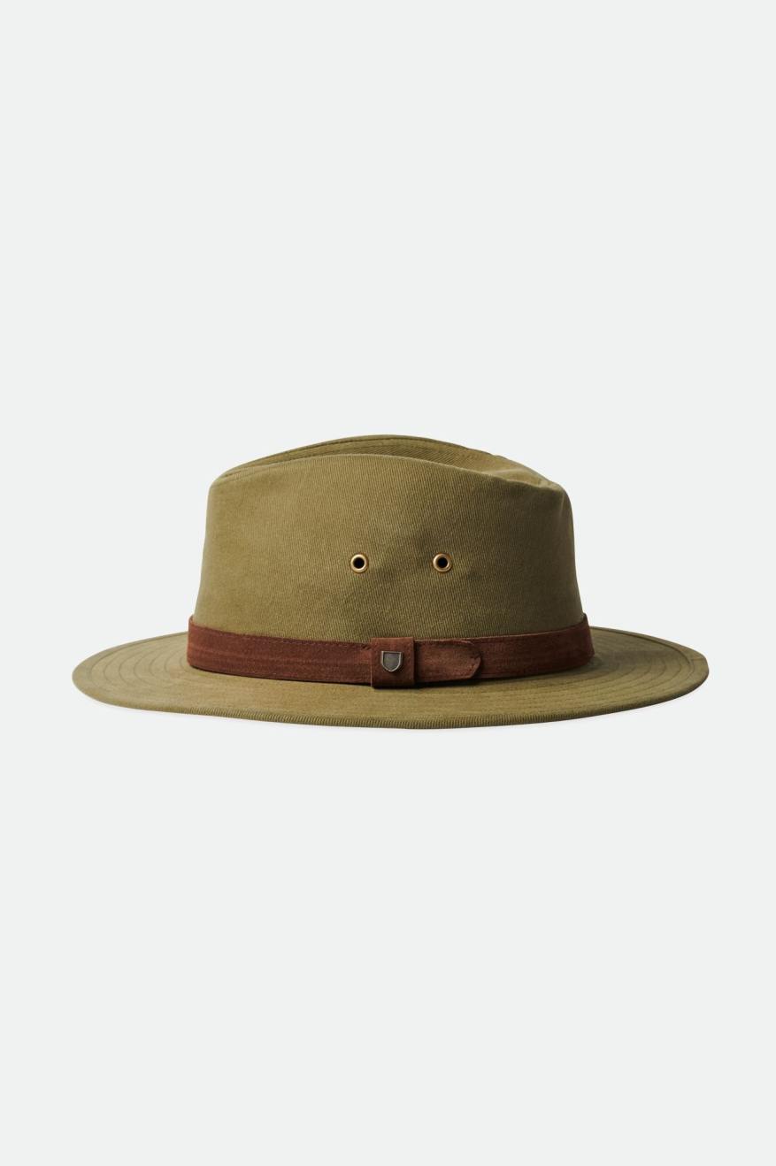 Olive Brixton Messer Utility Adventure Fedora Women's Fedoras | 045938UCD