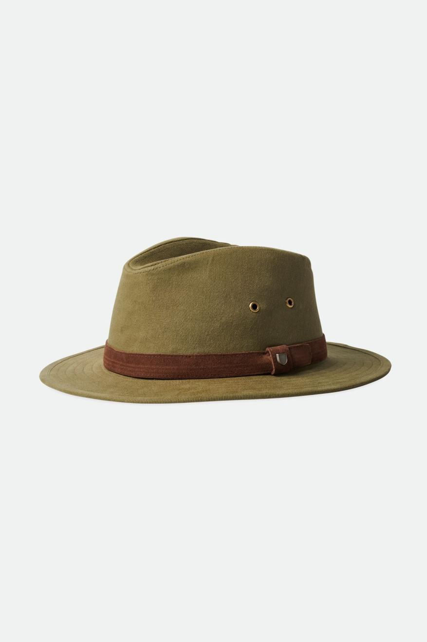 Olive Brixton Messer Utility Adventure Fedora Women\'s Fedoras | 045938UCD