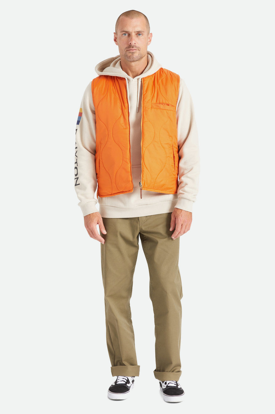 Orange Brixton Abraham Reversible Vest Men's Jackets | 902136YRE