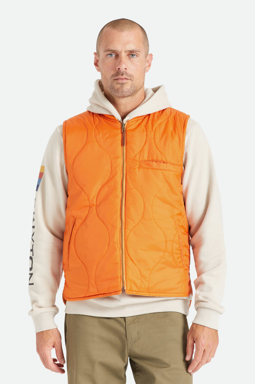 Orange Brixton Abraham Reversible Vest Men's Jackets | 902136YRE