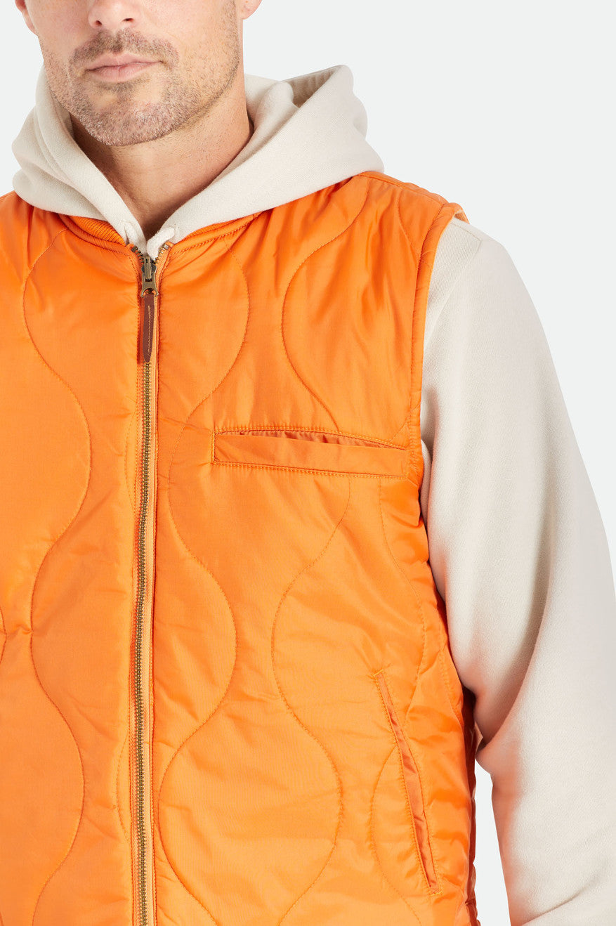 Orange Brixton Abraham Reversible Vest Men's Jackets | 902136YRE