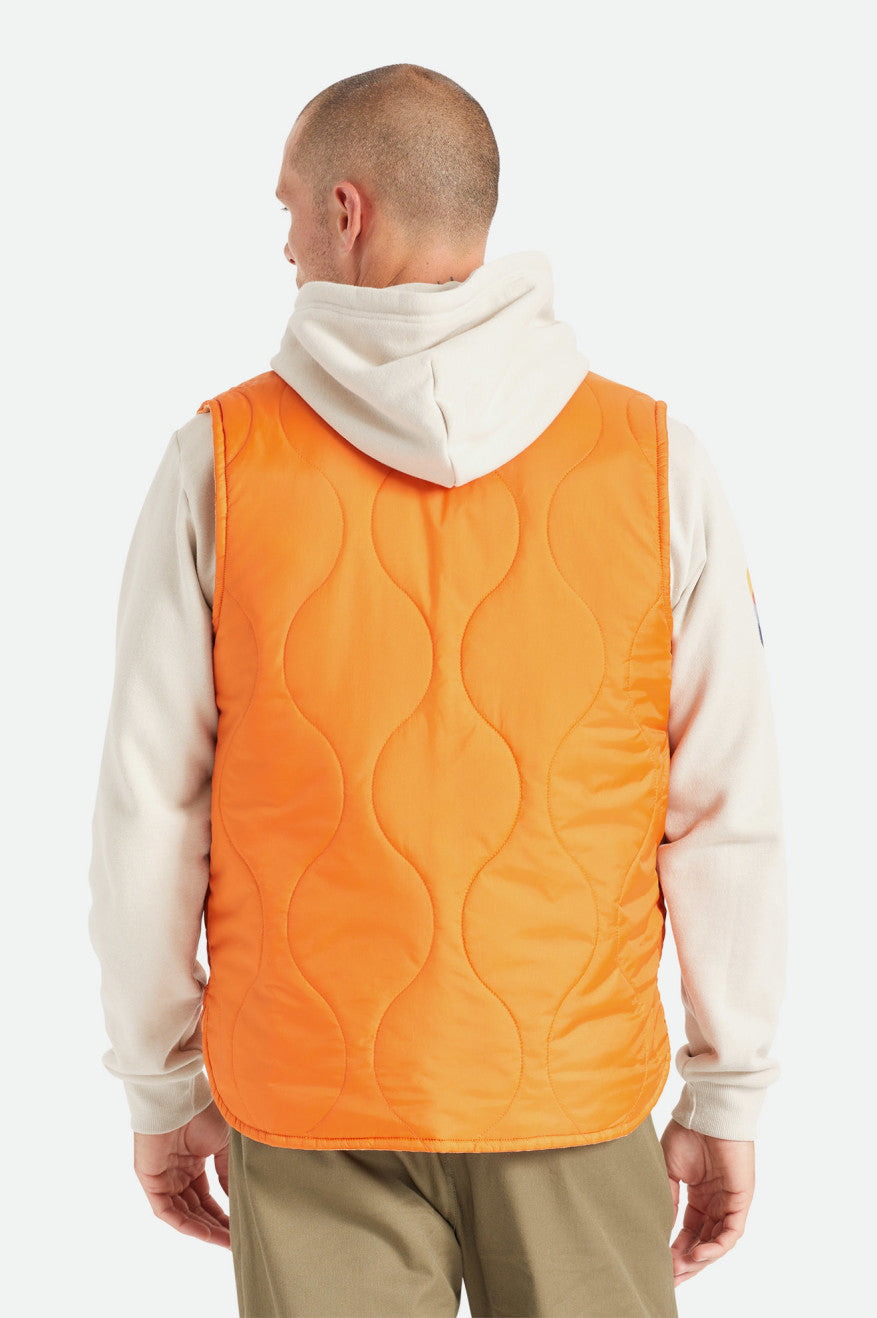 Orange Brixton Abraham Reversible Vest Men's Jackets | 902136YRE