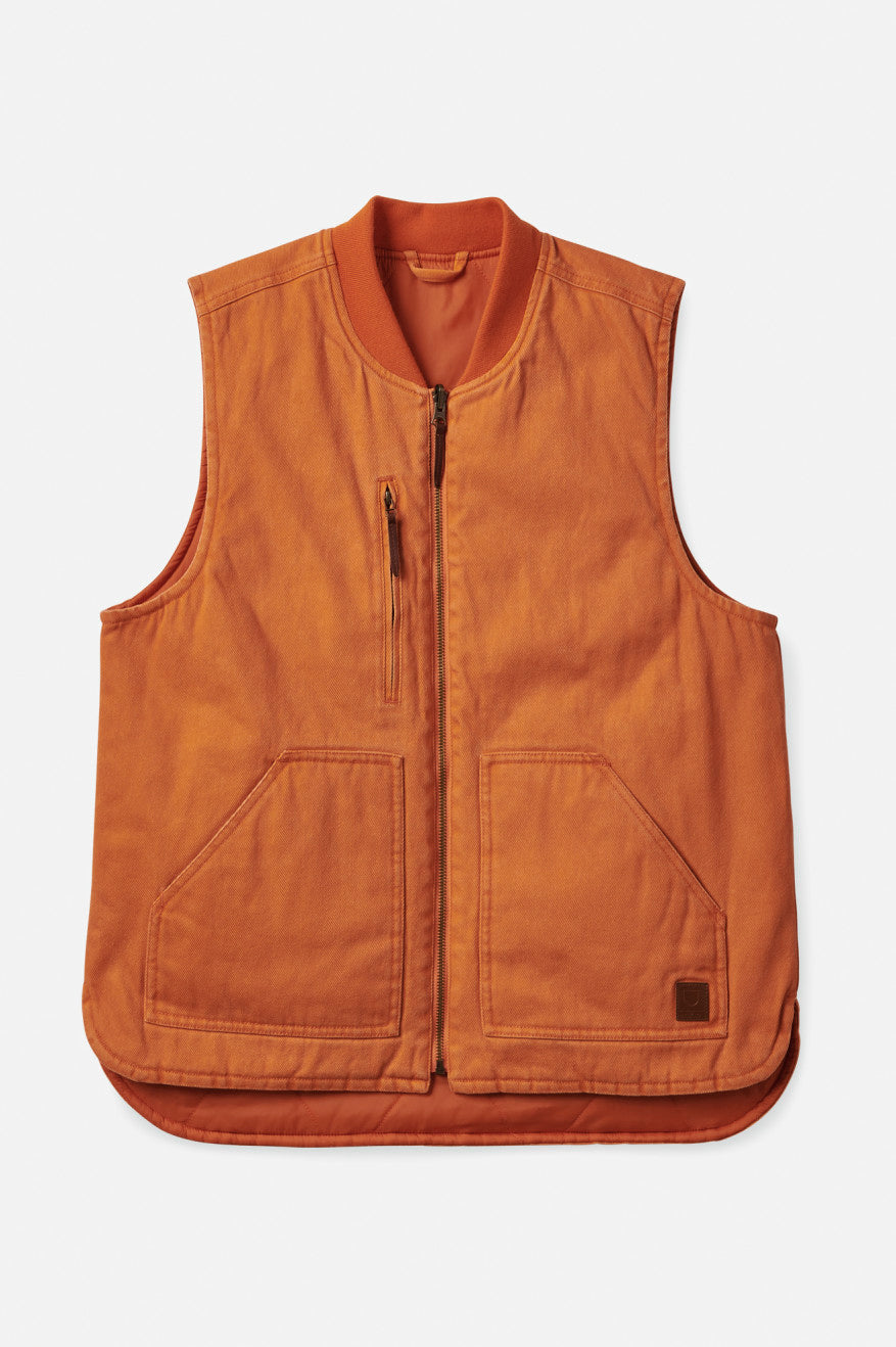 Orange Brixton Abraham Reversible Vest Men's Jackets | 902136YRE