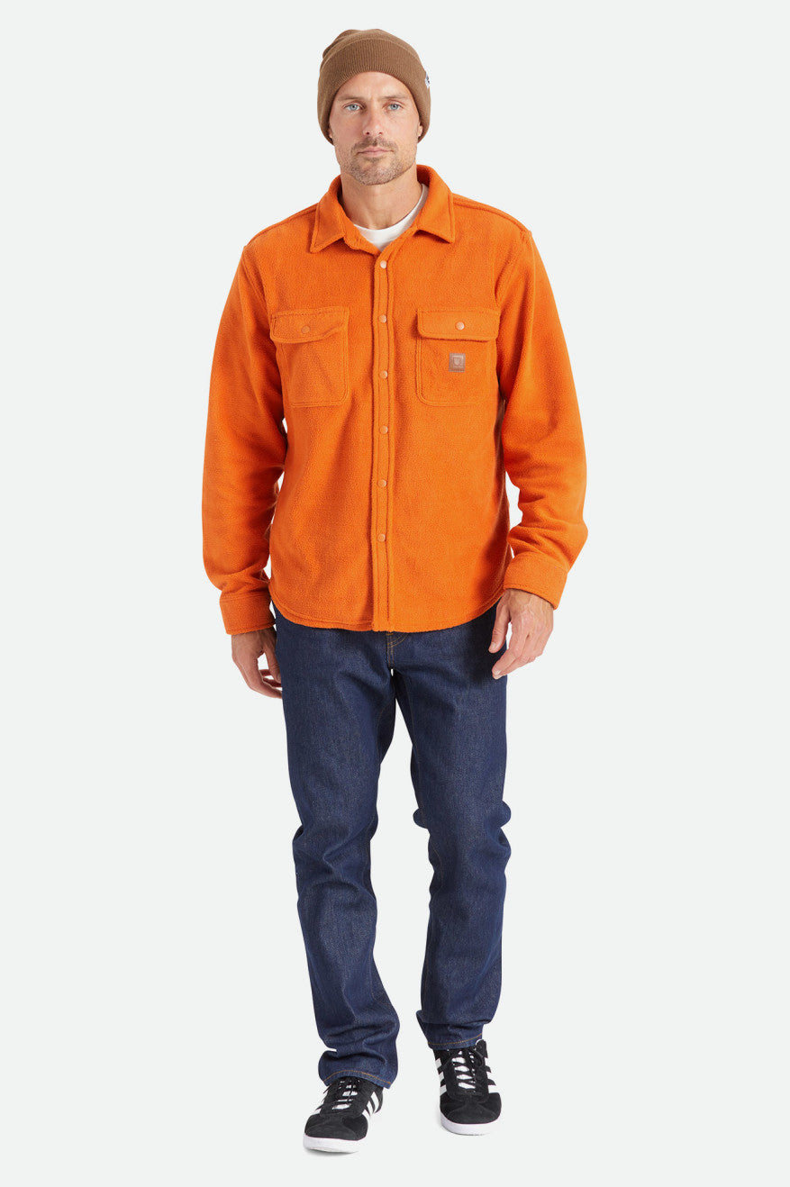 Orange Brixton Bowery L/S Arctic Stretch Fleece Men's Flannels | 248705XSE