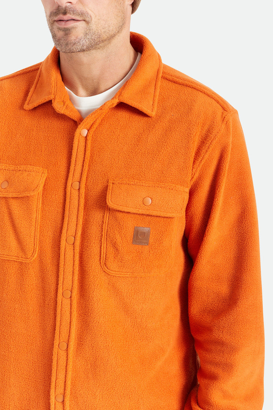 Orange Brixton Bowery L/S Arctic Stretch Fleece Men's Wovens | 621540EJQ