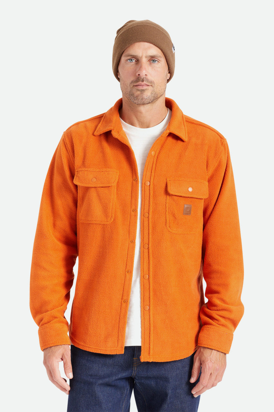 Orange Brixton Bowery L/S Arctic Stretch Fleece Men's Wovens | 621540EJQ