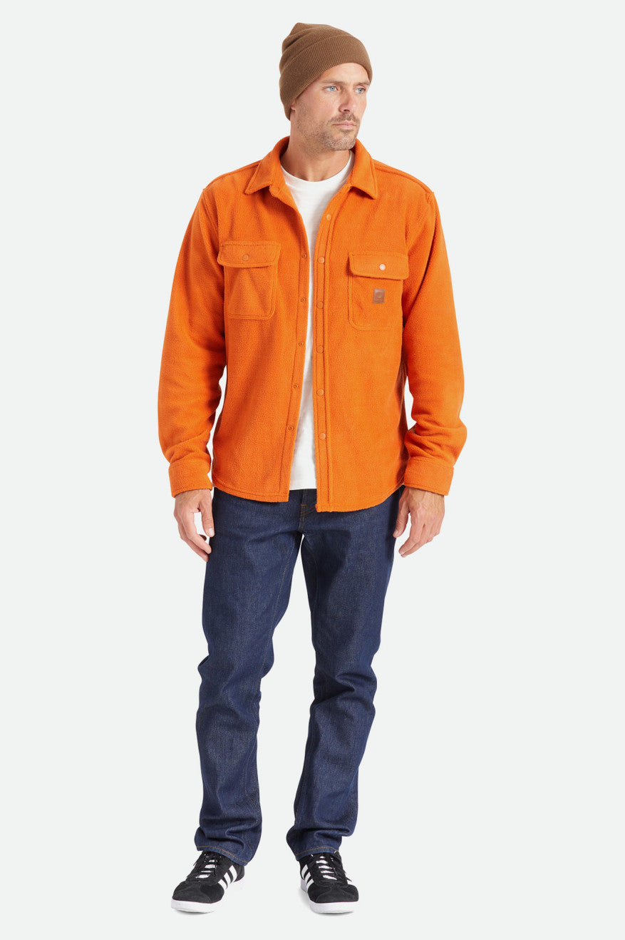 Orange Brixton Bowery L/S Arctic Stretch Fleece Men's Wovens | 621540EJQ