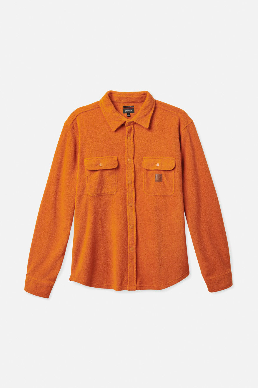 Orange Brixton Bowery L/S Arctic Stretch Fleece Men's Wovens | 621540EJQ