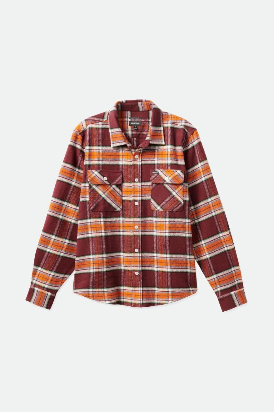 Orange Brixton Bowery L/S Men's Flannels | 857629NVZ