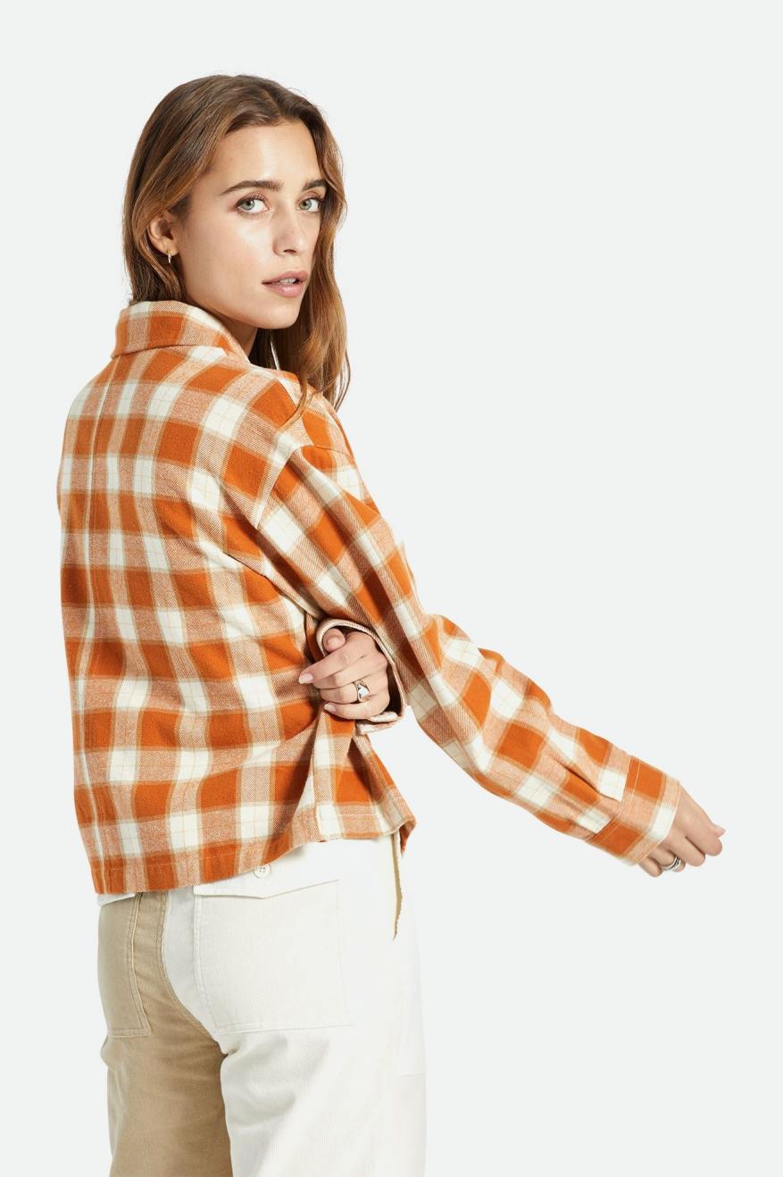 Orange Brixton Bowery L/S Women's Flannels | 965837MXV