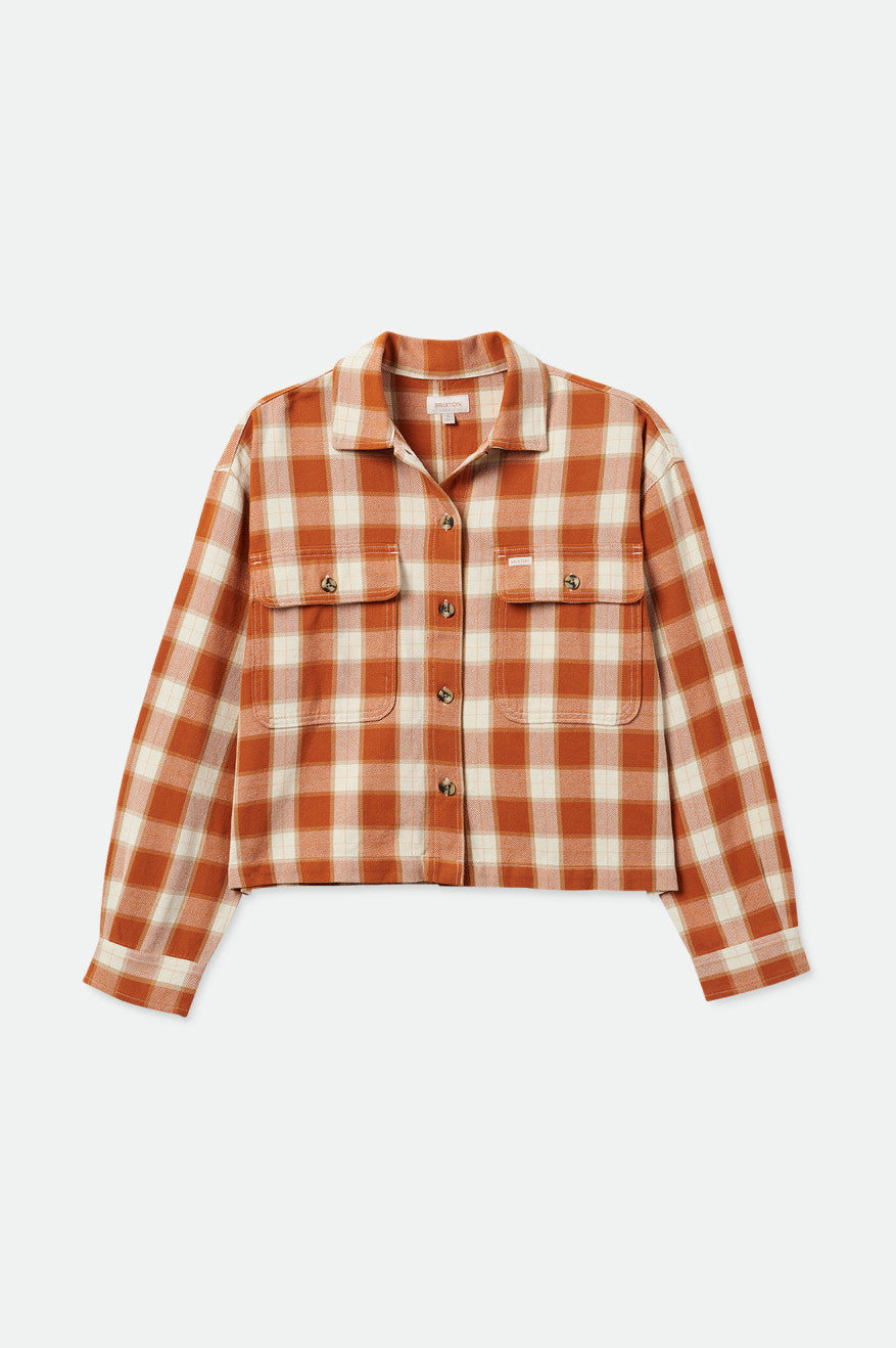 Orange Brixton Bowery L/S Women's Flannels | 965837MXV