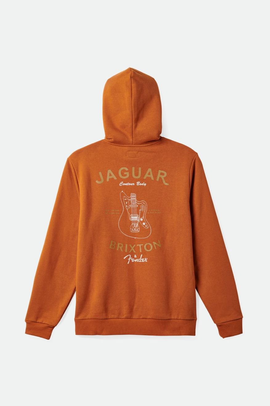 Orange Brixton Fender Jaguar Claws Men's Hoodie | 637018ZGR