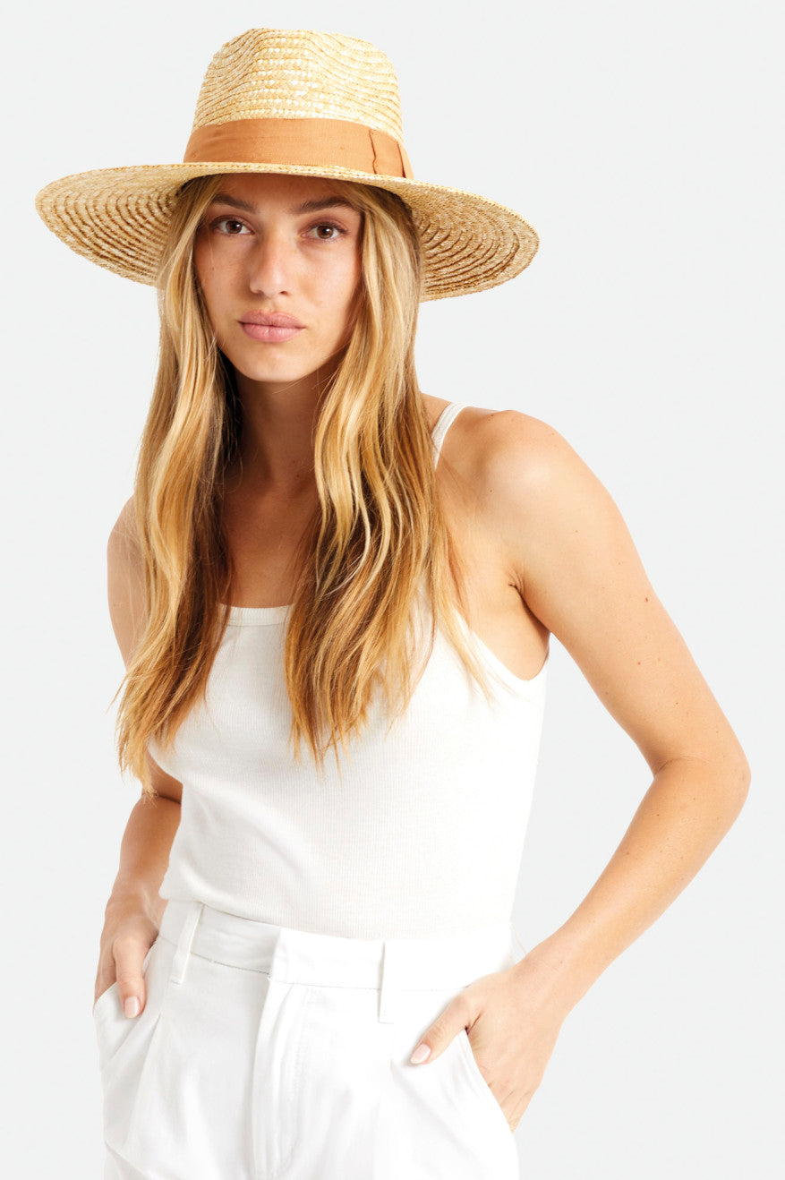 Orange Brixton Joanna Women's Straw Hats | 314028JFS