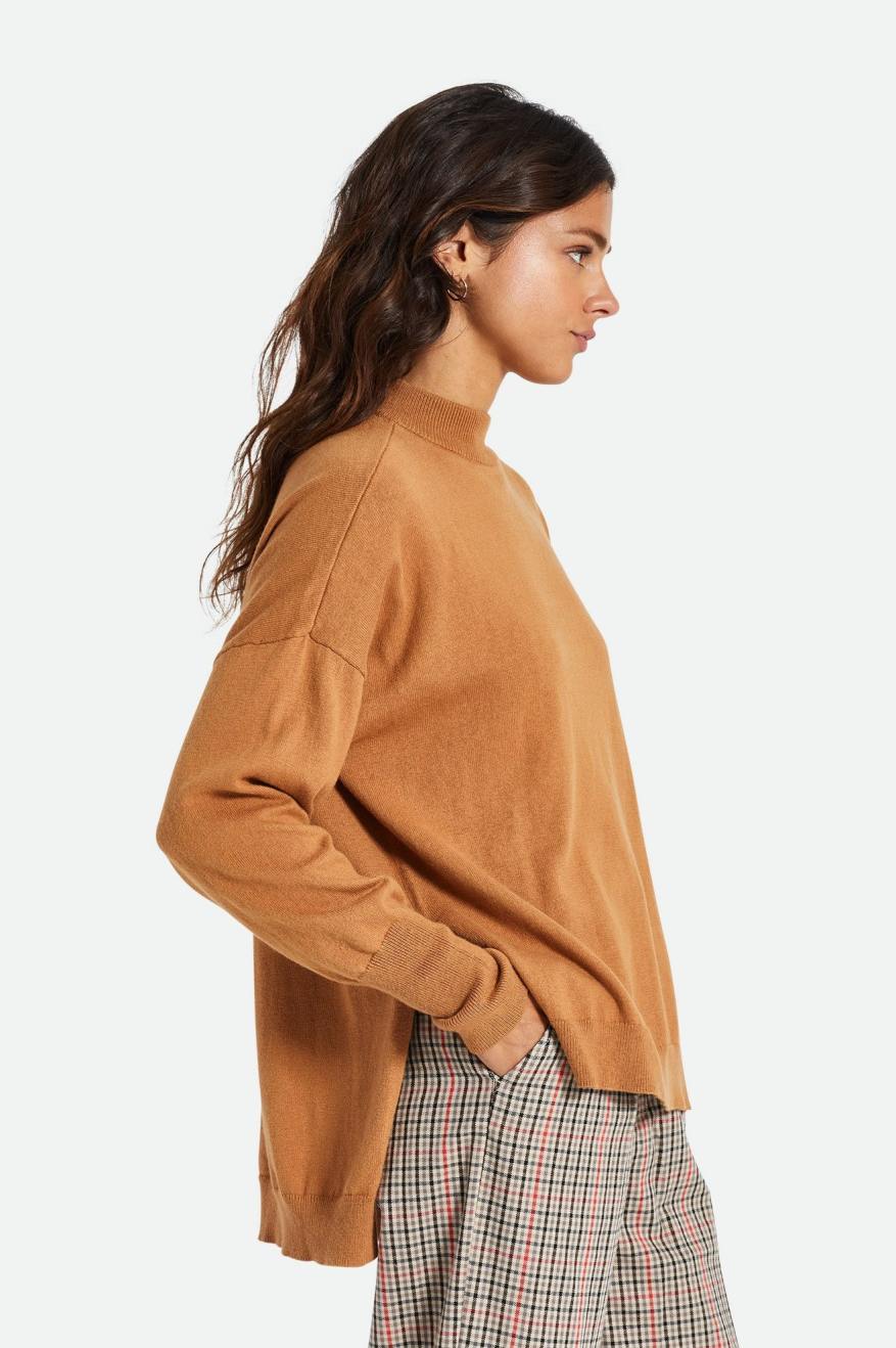 Orange Brixton Reserve Oversized Cashmere Sweater Women's Tops | 708934BJW