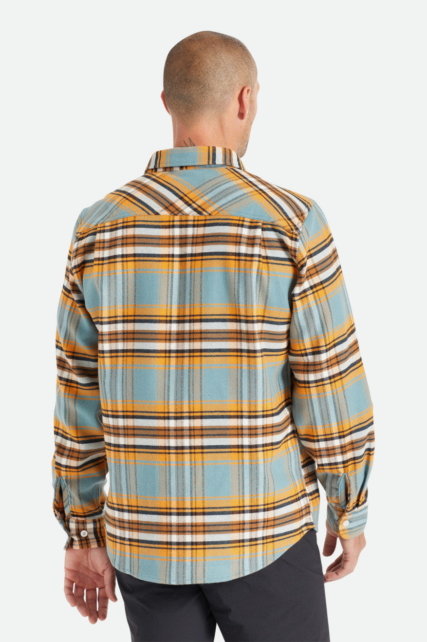 Orange / White Brixton Bowery Stretch L/S Utility Men's Wovens | 914682ZLM