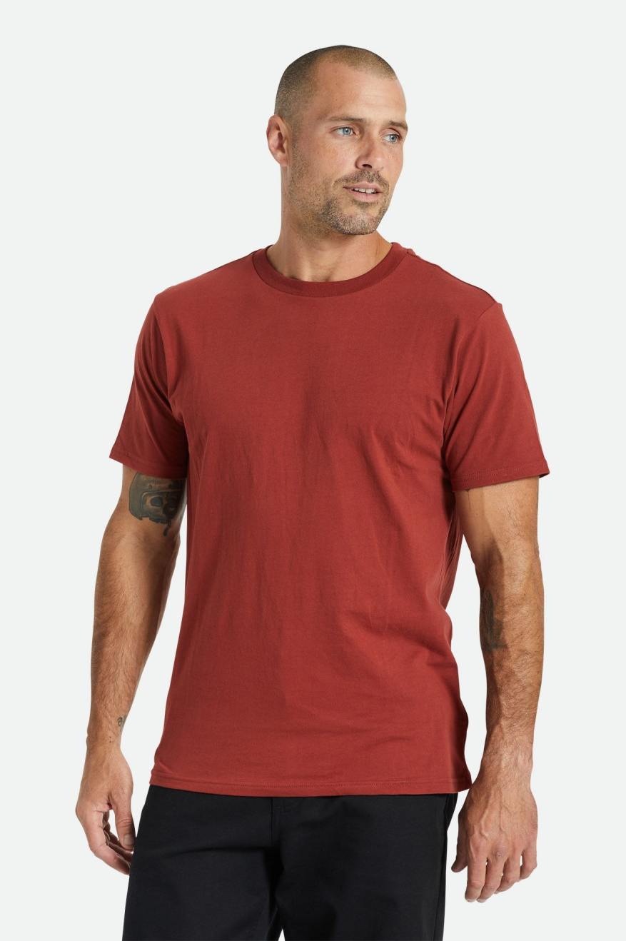 Red Brixton Basic S/S Tailored Men\'s Tops | 371590CKT