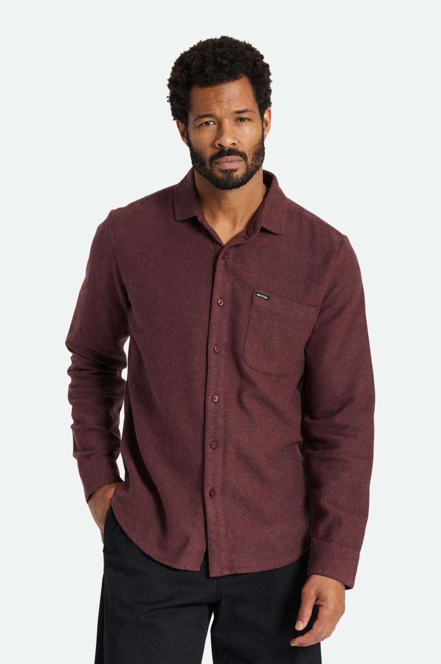 Red Brixton Bixby Reserve L/S Men\'s Flannels | 538194VMP