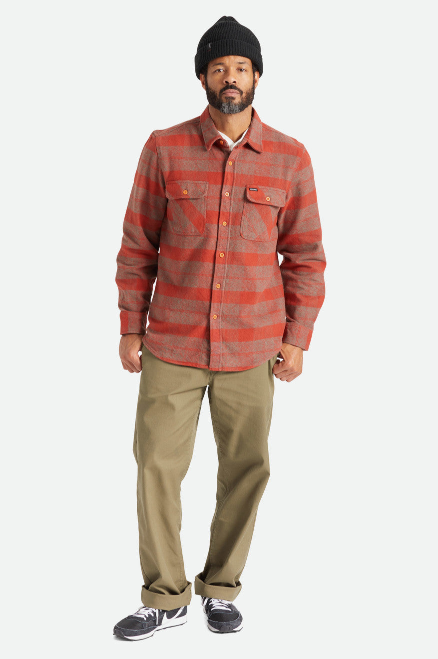 Red Brixton Bowery Heavy Weight L/S Men's Wovens | 542790WDX