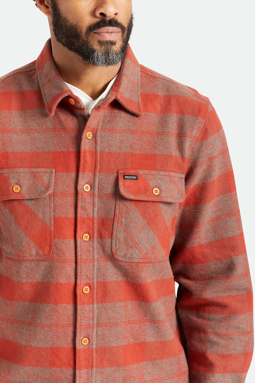 Red Brixton Bowery Heavy Weight L/S Men's Wovens | 542790WDX