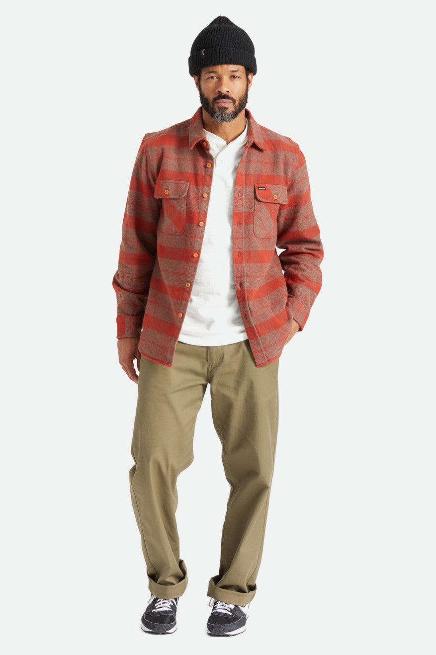 Red Brixton Bowery Heavy Weight L/S Men's Wovens | 542790WDX