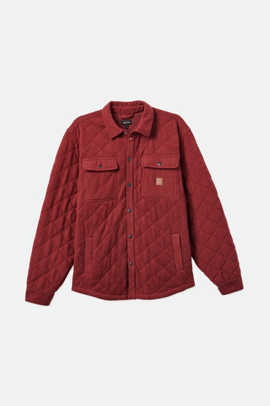 Red Brixton Cass Quilted Fleece Men's Jackets | 726938YER