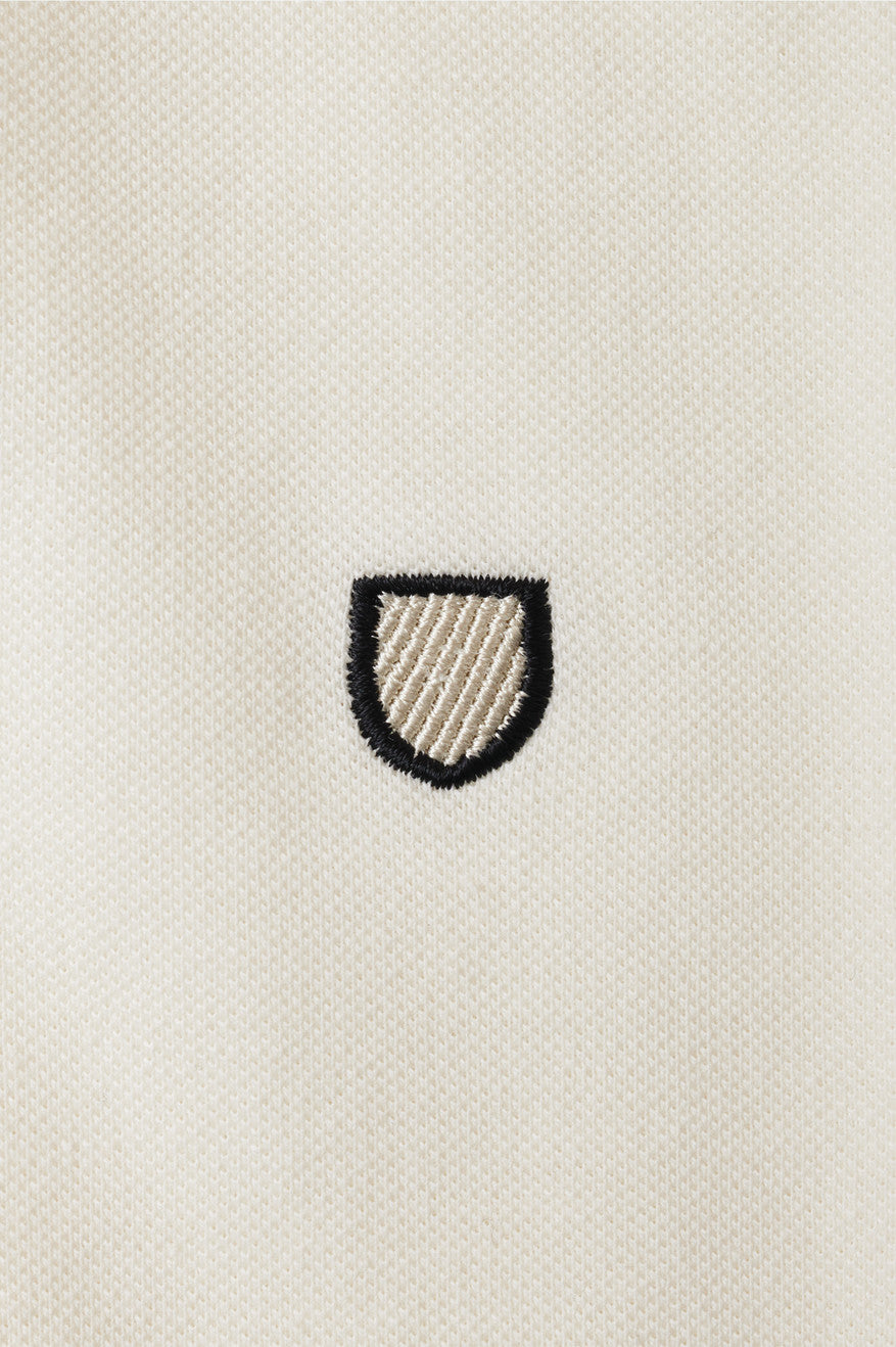 White / Black Brixton Proper S/S Polo Men's Knitwear | 058926DJI