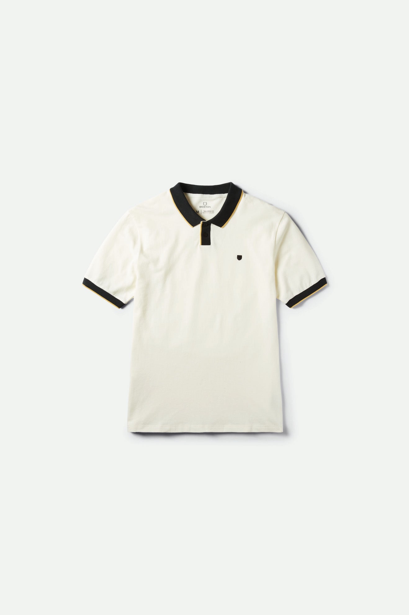 White / Black Brixton Proper S/S Polo Men's Knitwear | 058926DJI