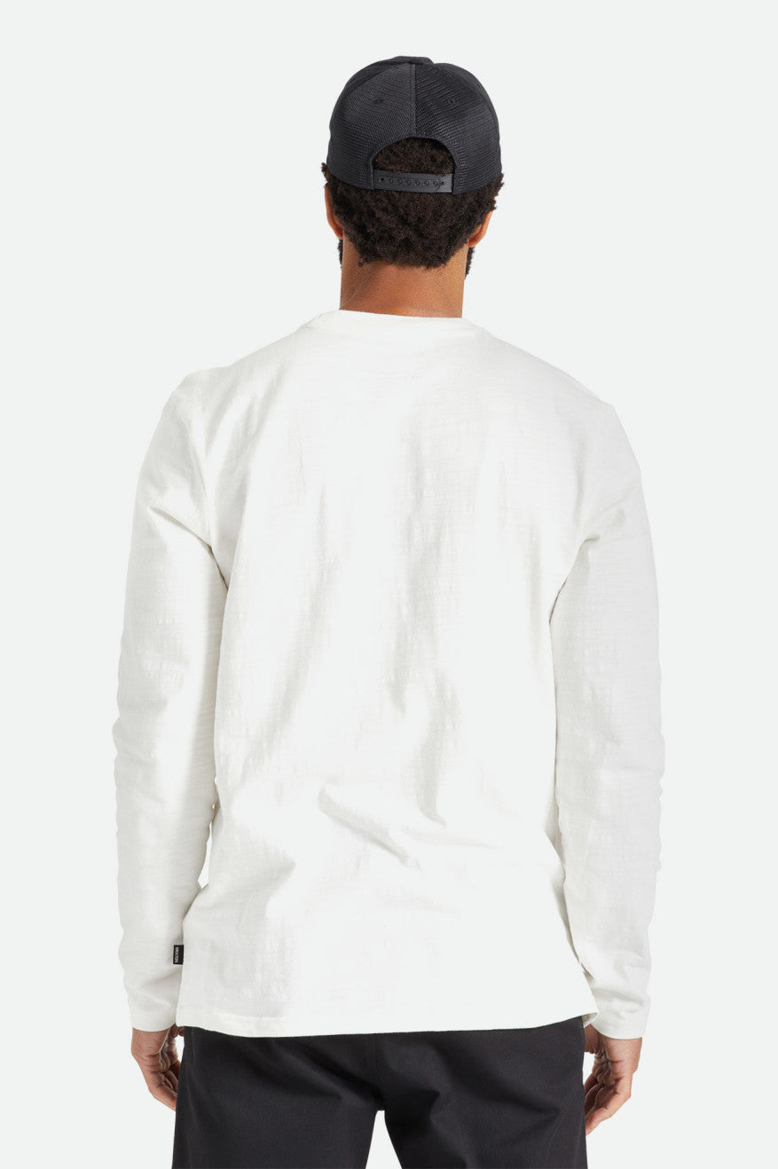 White Brixton Basic Slub L/S Pocket Men's Knitwear | 013687VZB