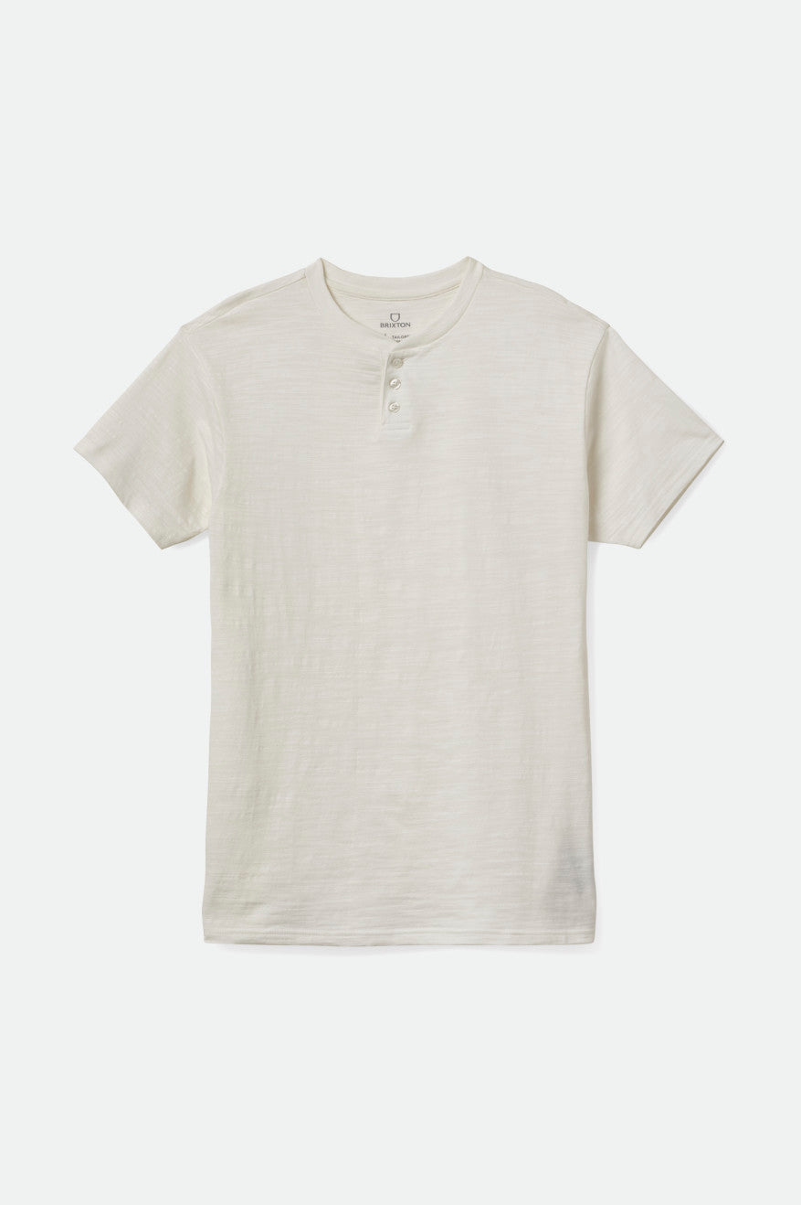 White Brixton Basic Slub S/S Henley Men's Knitwear | 769243FXB