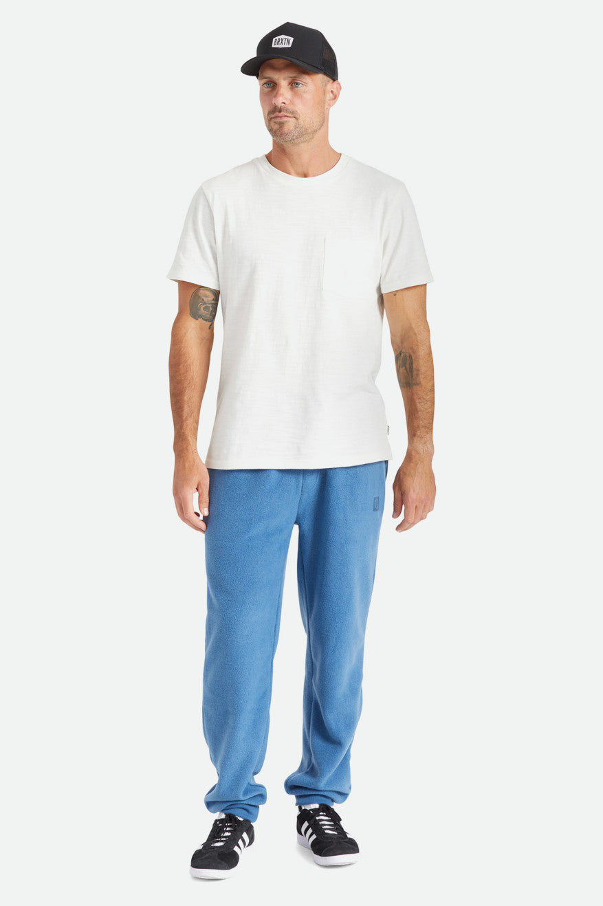 White Brixton Basic Slub S/S Pocket Men's Tops | 461835STA