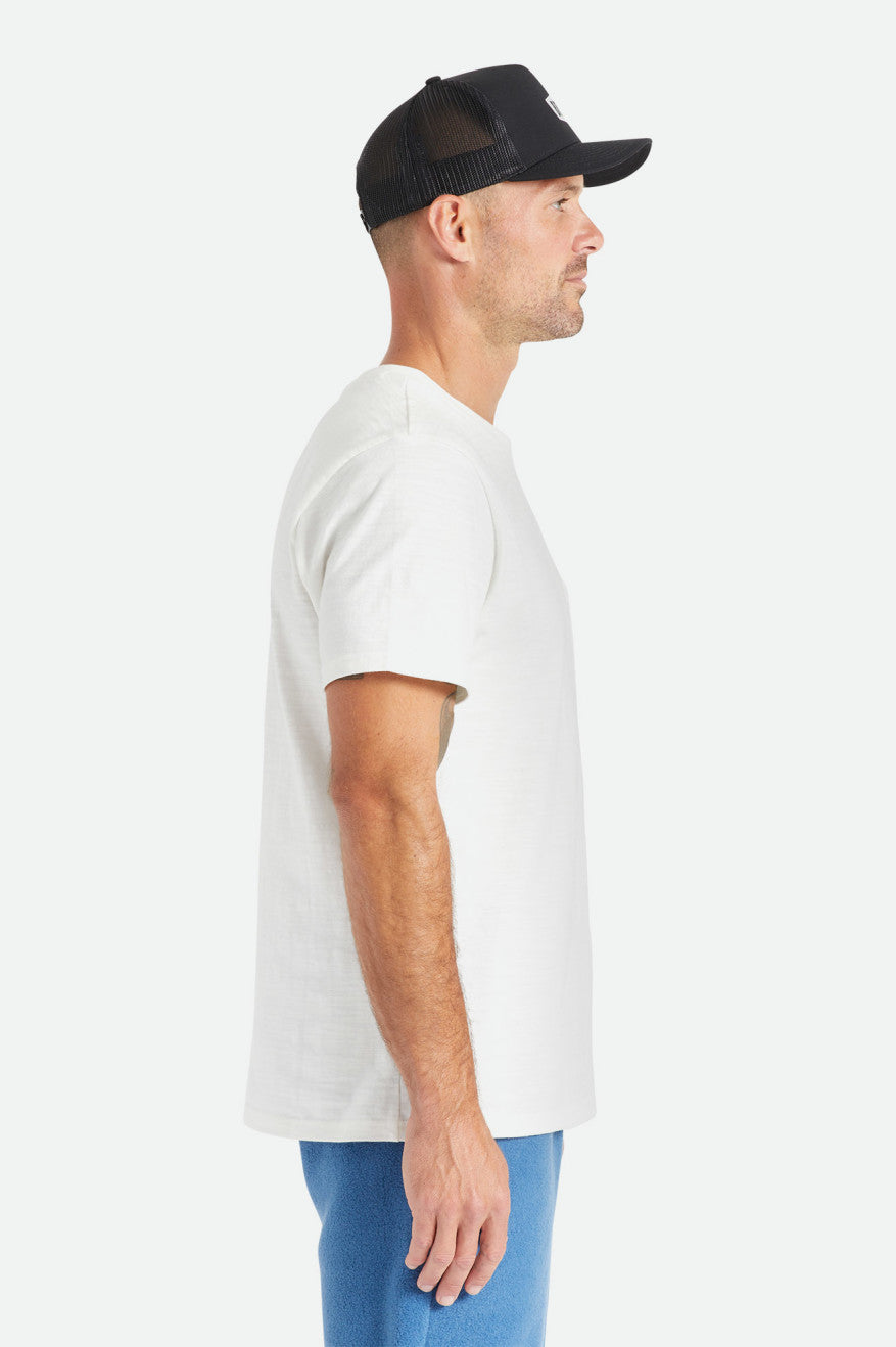 White Brixton Basic Slub S/S Pocket Men's Tops | 461835STA