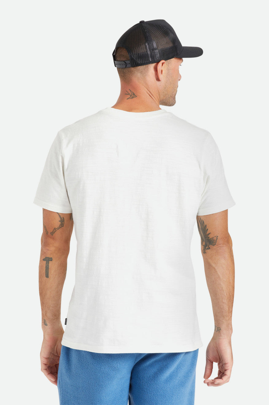 White Brixton Basic Slub S/S Pocket Men's Tops | 461835STA