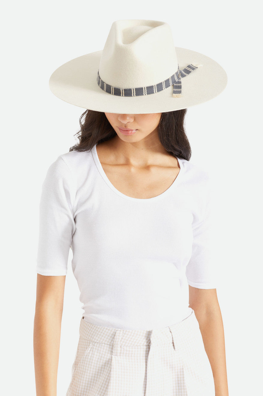 White Brixton Leigh Felt Fedora Women's Fedoras | 650473VRU