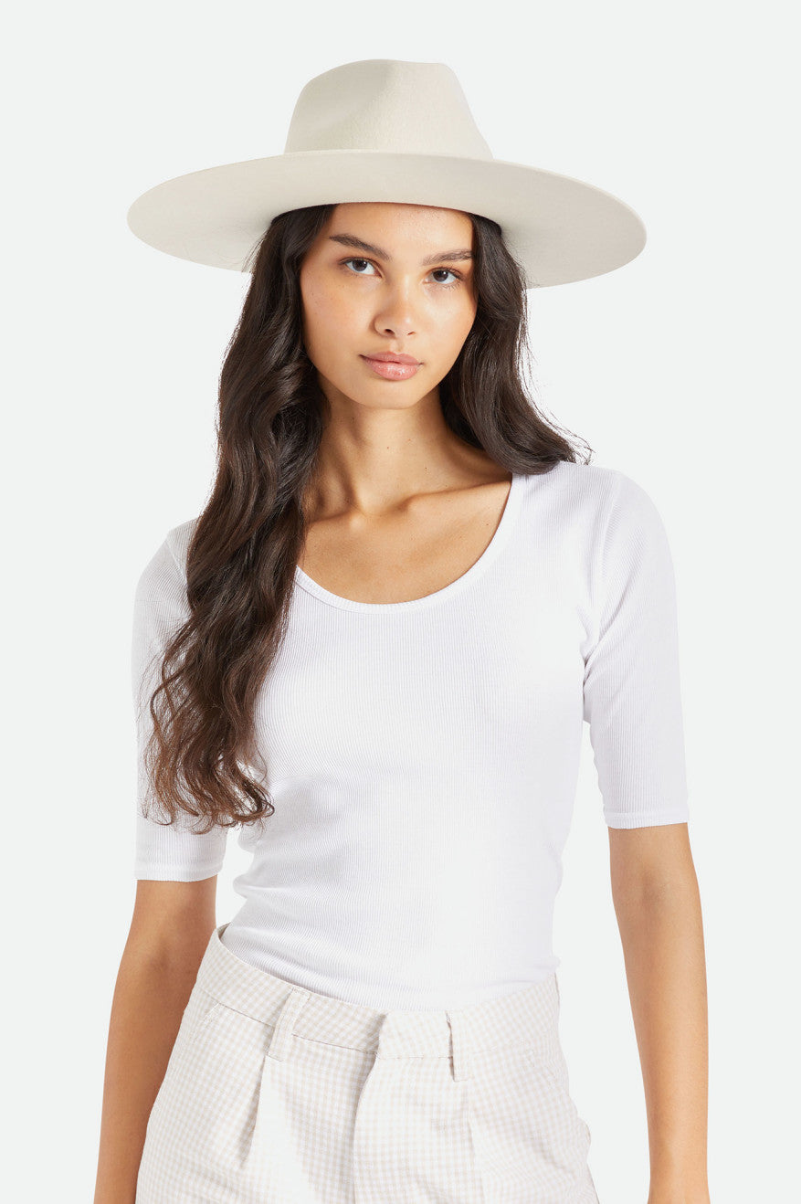 White Brixton Leigh Felt Fedora Women's Fedoras | 650473VRU