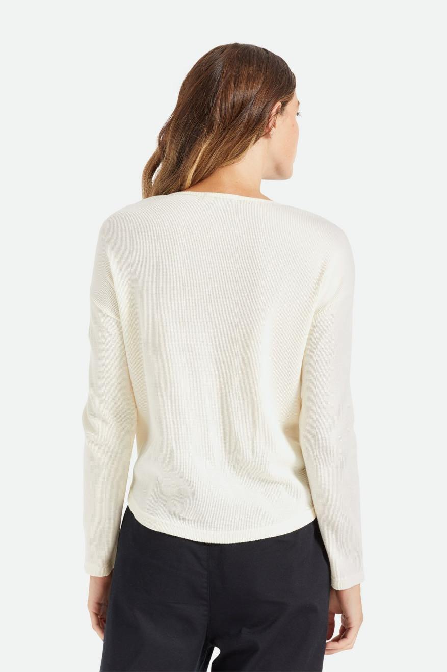 White Brixton Monty L/S Henley Women's Tops | 576340CJR