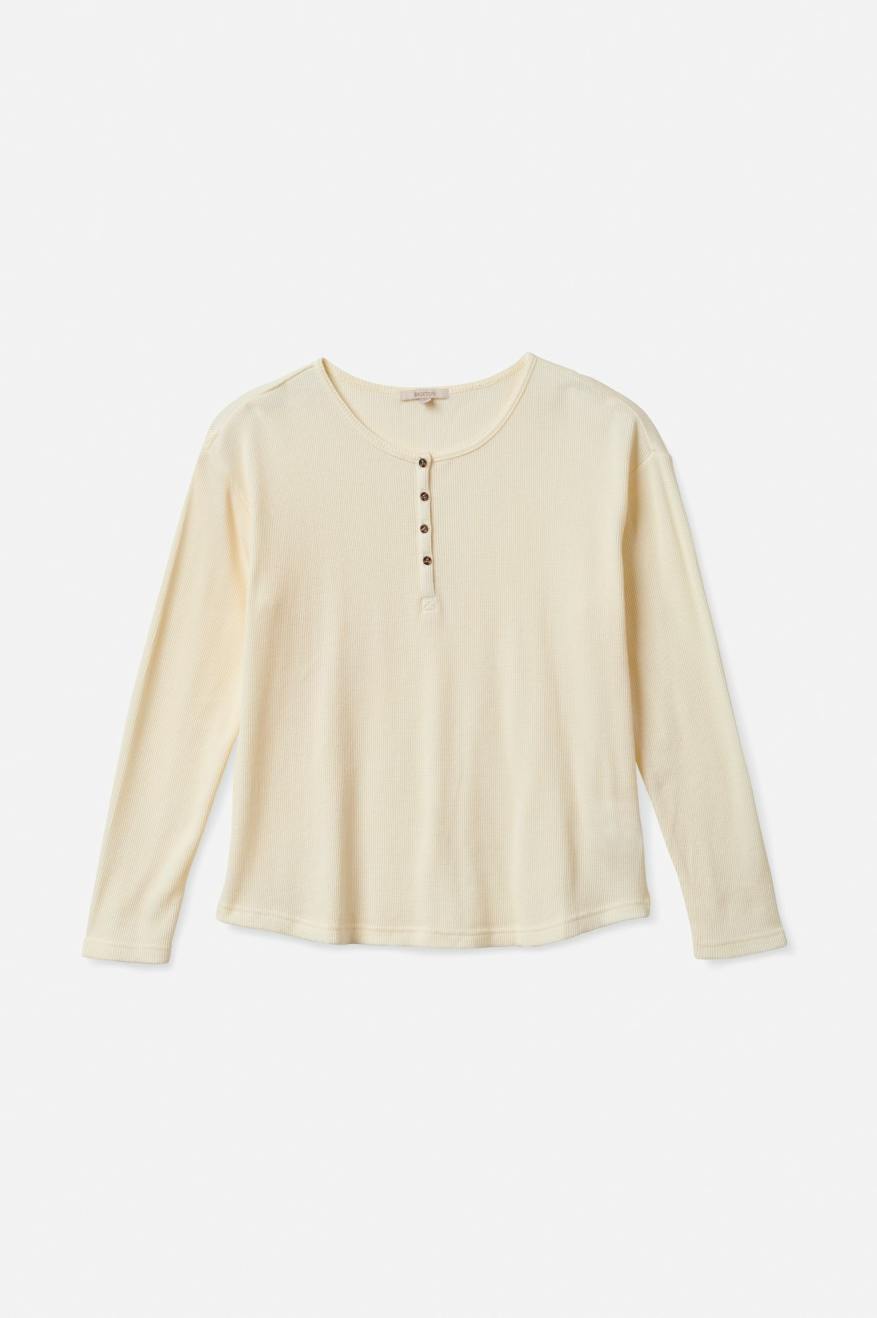 White Brixton Monty L/S Henley Women's Tops | 576340CJR